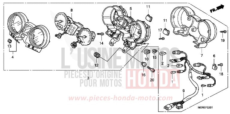 COMPTEUR (CBF600N/NA) von CBF600N ABS PEARL NIGHTSTAR BLACK (NHA84) von 2009